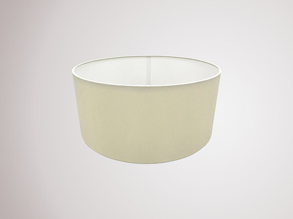Deco Sigma Round Cylinder, 400 x 180mm Faux Silk Fabric Shade, Ivory Pearl/White Laminate • D0274