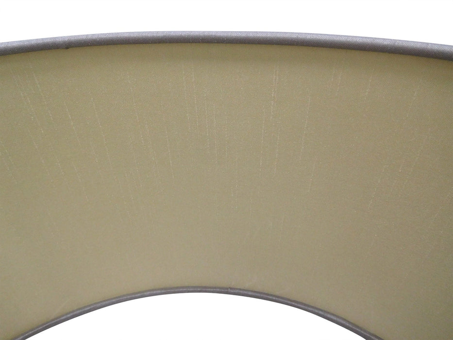 Deco Sigma Round Cylinder, 300 x 170mm Dual Faux Silk Fabric Shade, Taupe/Halo Gold • D0281