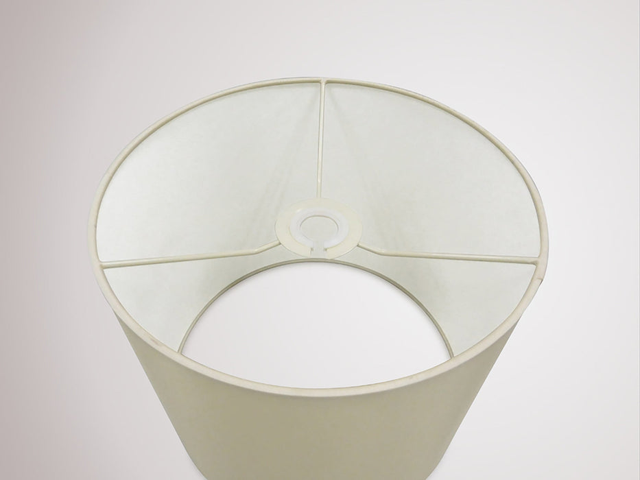 Deco Sigma Round Cylinder, 300mm x 250mm Faux Silk Fabric Shade, Ivory Pearl/White Laminate • D0422