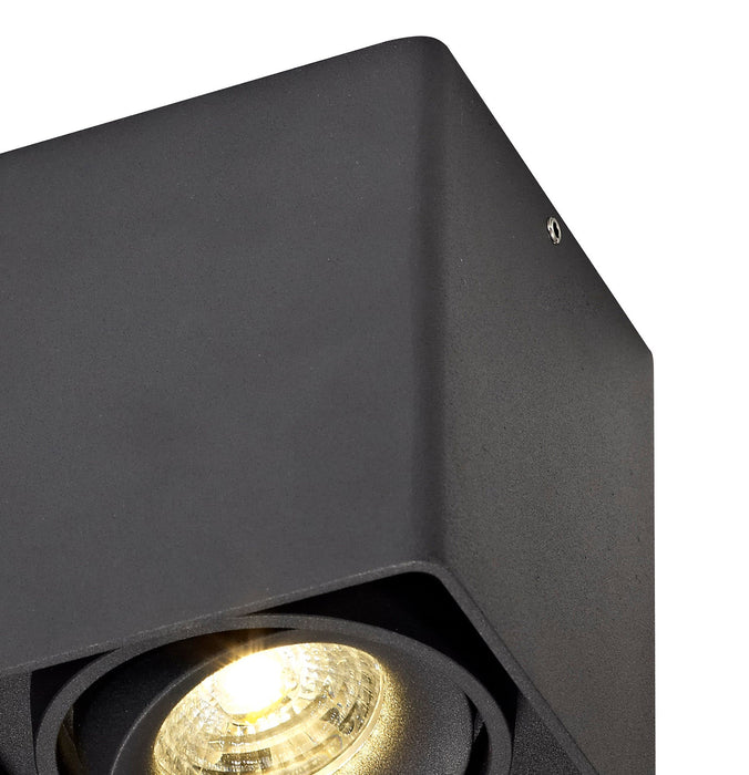 Deco Stom Adjustable Rectangular Spotlight, 2 Light GU10, Sand Black • D0476