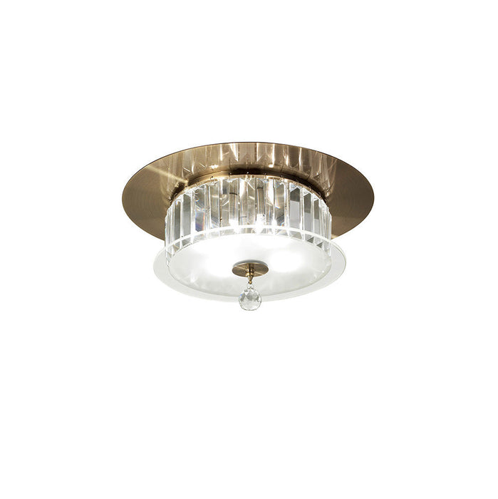 Diyas Tosca Ceiling Round 4 Light G9 Antique Brass/Glass/Crystal • IL30243