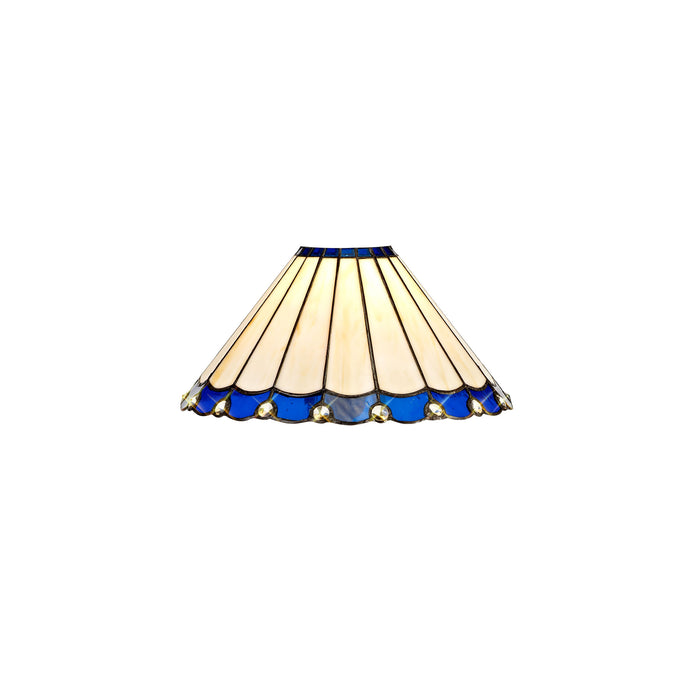Regal Lighting SL-2048 Tiffany Easy Fit Uplighter Shade Cream And Blue With Clear Crystal 30cm