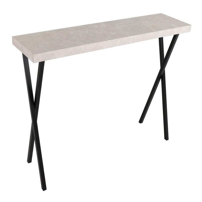 Dar Lighting Data Console Table Light Grey Marble Effect • 001DAT003