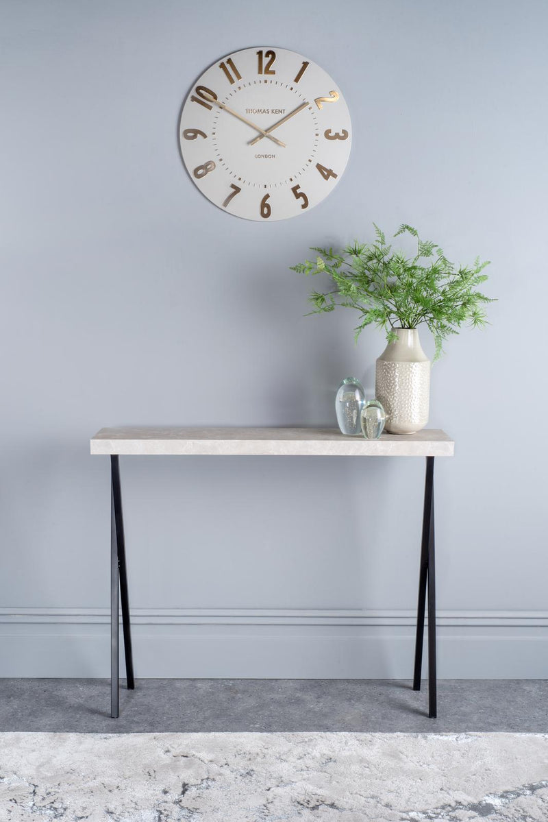 Dar Lighting Data Console Table Light Grey Marble Effect • 001DAT003