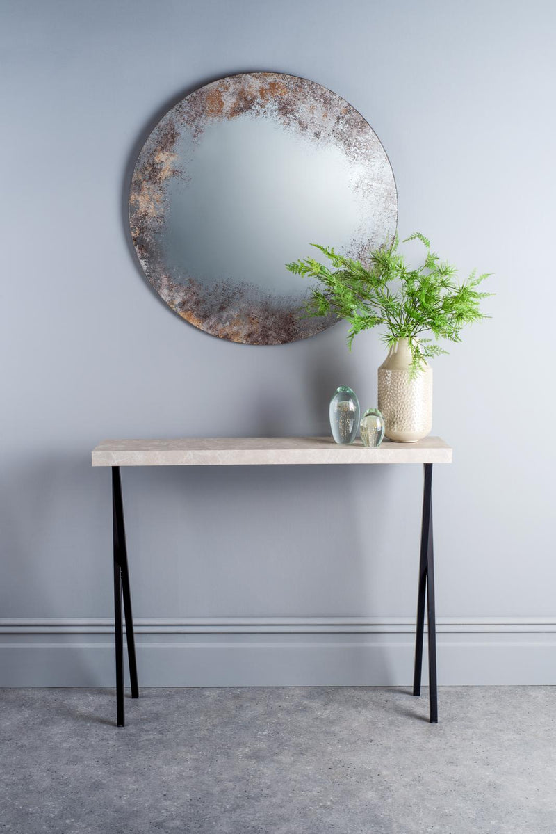 Dar Lighting Data Console Table Light Grey Marble Effect • 001DAT003