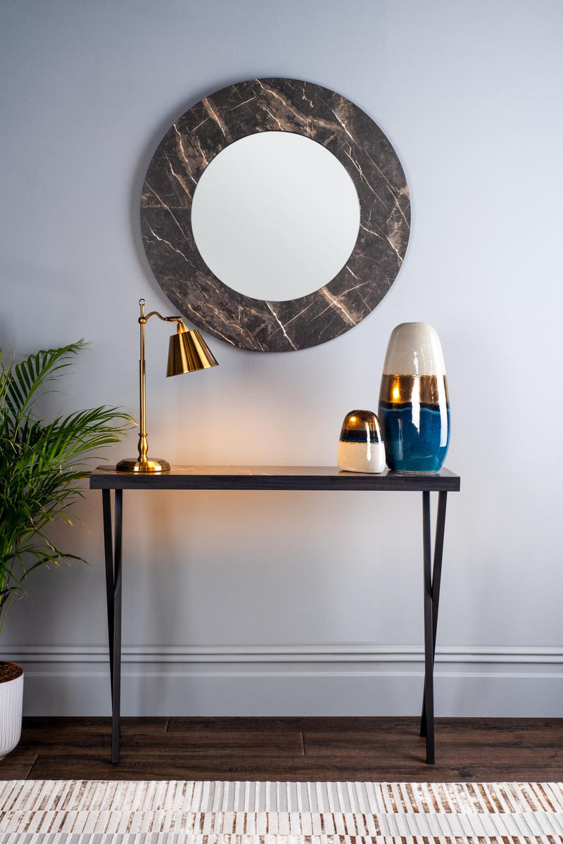 Dar Lighting Data Console Table Dark Marble Effect • 001DAT004
