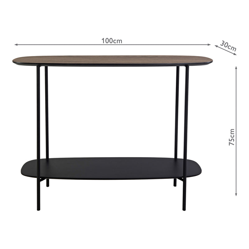 Dar Lighting Etoile Console Table Mocha Effect and Matt Black • 001ETO001