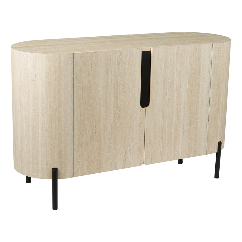 Dar Lighting Ioana Cabinet Travertine Effect and Matt Black • 001IOA002