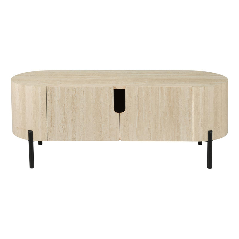 Dar Lighting Ioana Cabinet Travertine Effect and Matt Black • 001IOA003