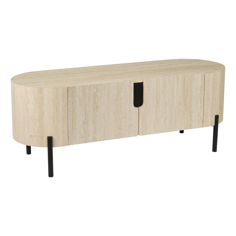 Dar Lighting Ioana Cabinet Travertine Effect and Matt Black • 001IOA003