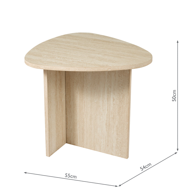 Dar Lighting Isidro Side Table Travertine Effect • 001ISI001