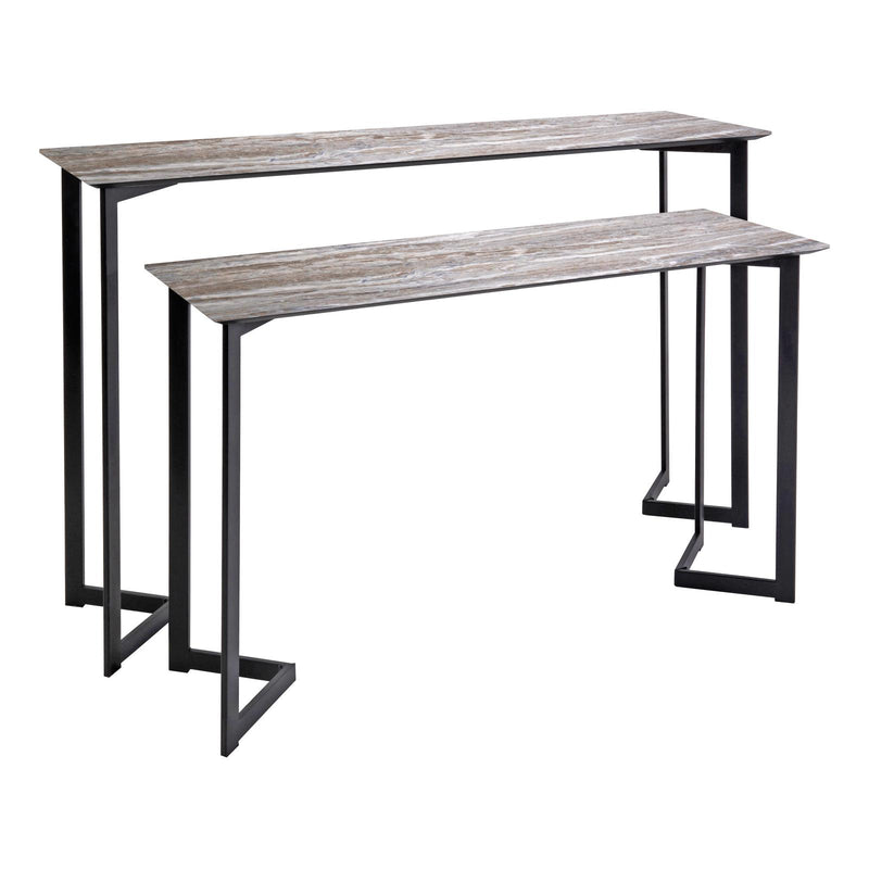 Dar Lighting Lulani Nested Console Table Brown Stone • 001LUL002