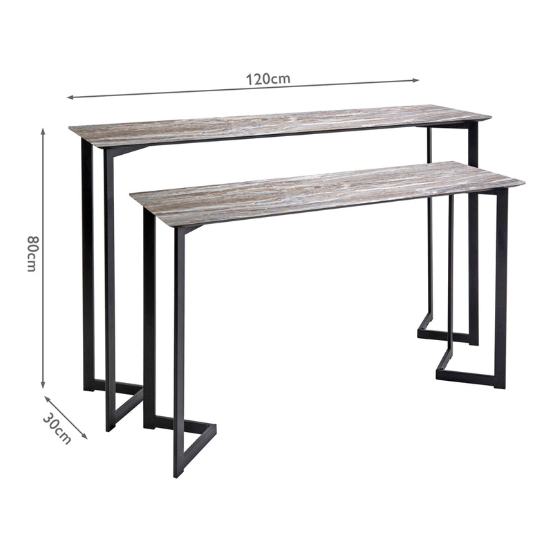 Dar Lighting Lulani Nested Console Table Brown Stone • 001LUL002