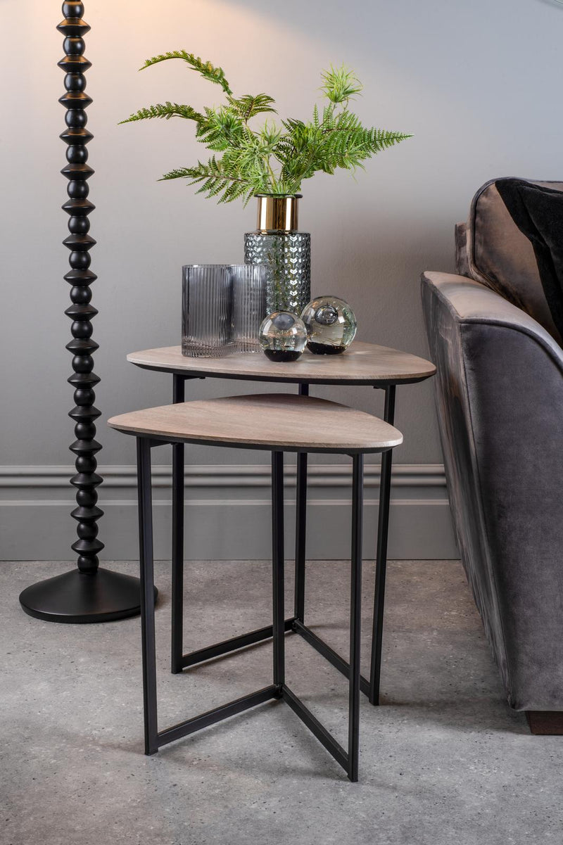 Dar Lighting Mibello Nested Side Tables Light Oak Effect • 001MIB001