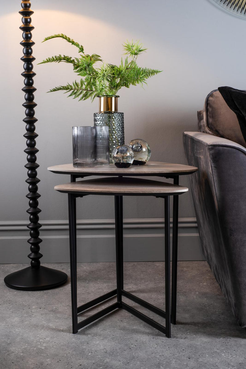 Dar Lighting Mibello Nested Side Tables Light Oak Effect • 001MIB001