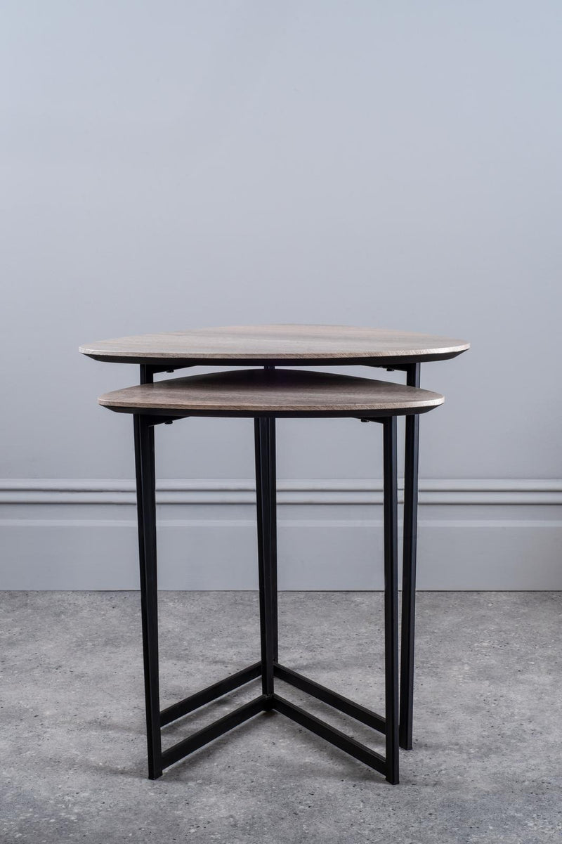 Dar Lighting Mibello Nested Side Tables Light Oak Effect • 001MIB001