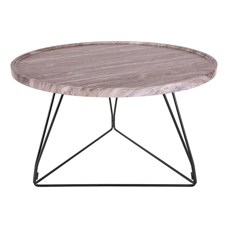 Dar Lighting Miguel Coffee Table Brown Stone Effect and Matt Black • 001MIG001