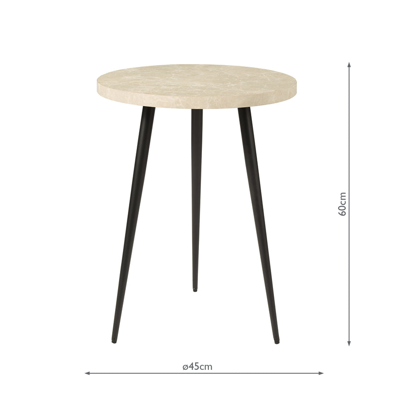 Dar Lighting Nusa Side Table Grey Marble Effect and Matt Black • 001NUS001