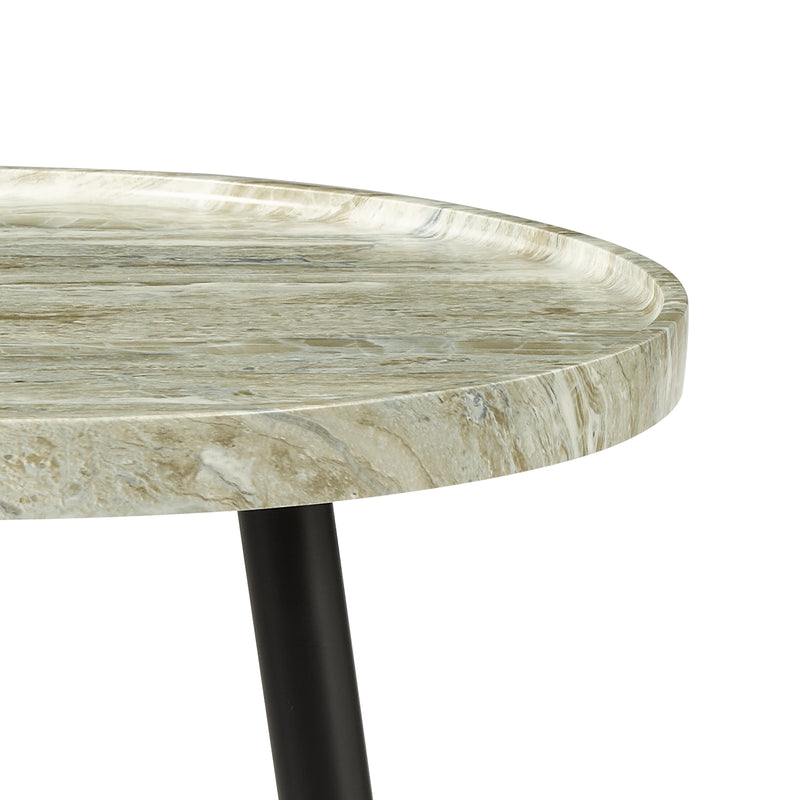 Dar Lighting Nusa Side Table Brown Stone Effect and Matt Black • 001NUS002