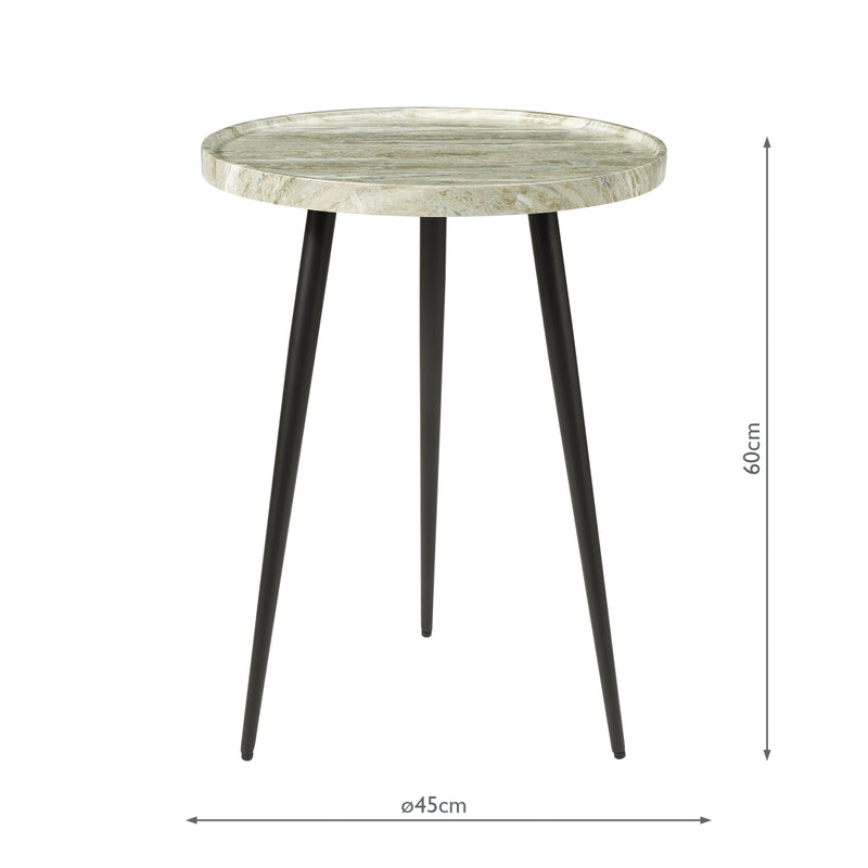 Dar Lighting Nusa Side Table Brown Stone Effect and Matt Black • 001NUS002