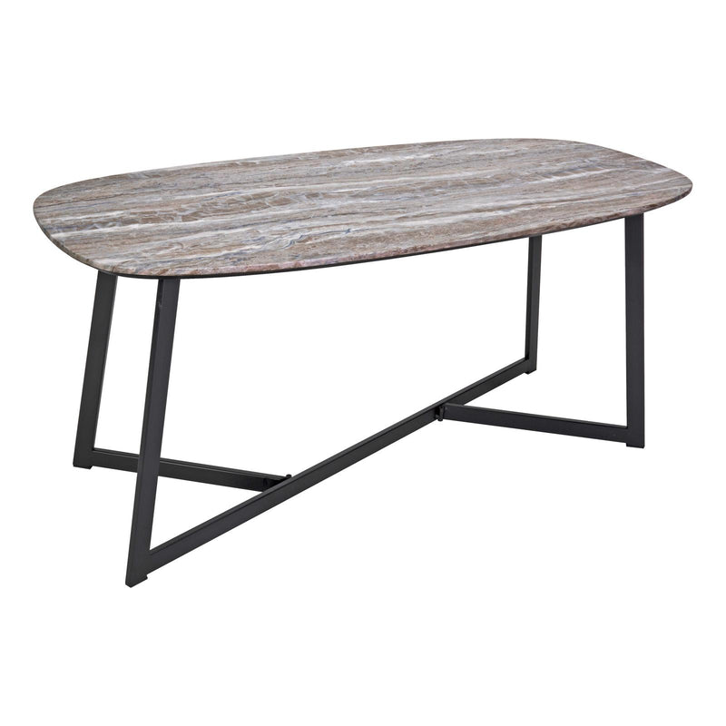 Dar Lighting Pavlos Coffee Table Brown Stone Effect and Matt Black • 001PAV001