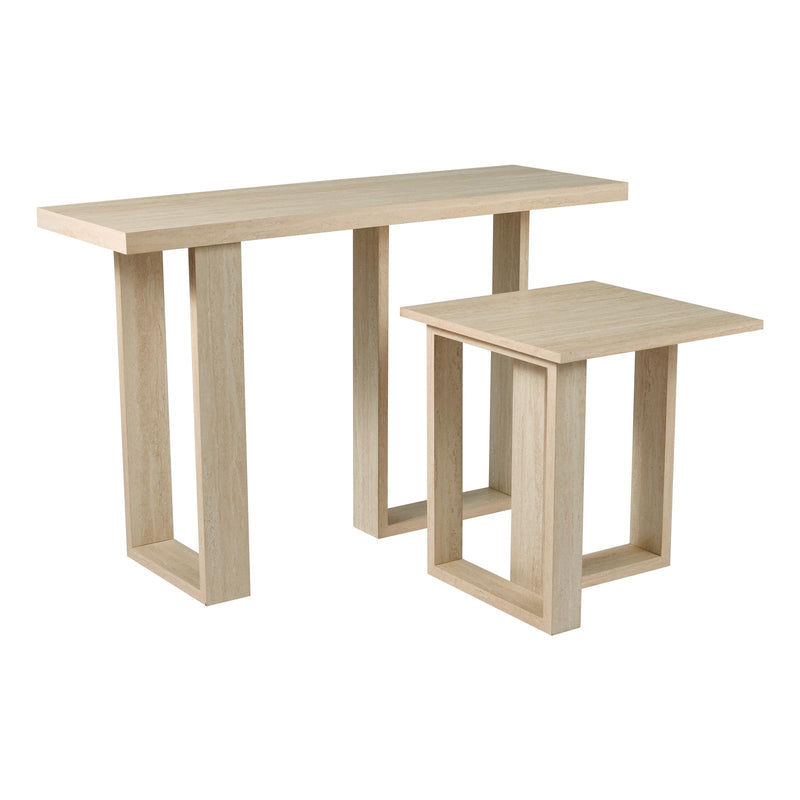 Dar Lighting Prue Side Table Travertine Effect • 001PRU001