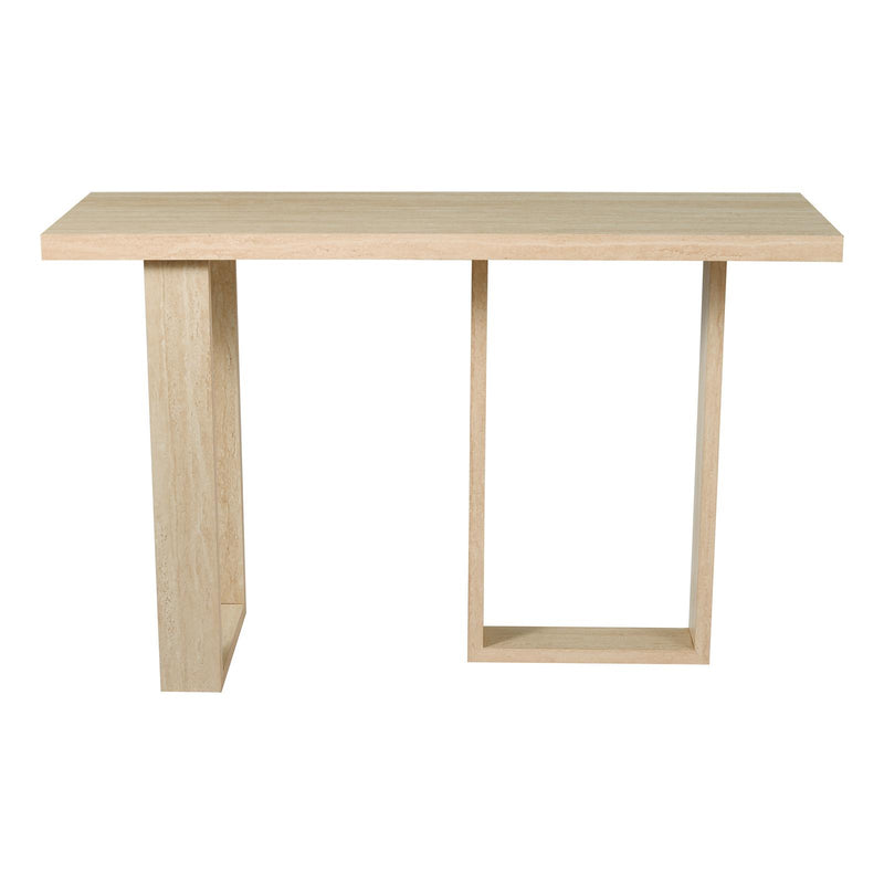 Dar Lighting Prue Console Table Travertine Effect • 001PRU002
