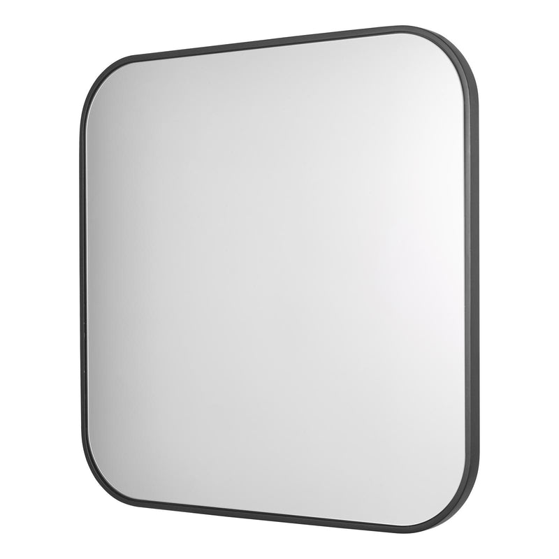 Dar Lighting Firuz Square Mirror Thin Matt Black Frame 60 X 60cm • 002FIR6060