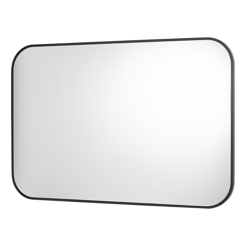 Dar Lighting Firuz Rectangle Mirror Thin Matt Black Frame 60 X 90cm • 002FIR9060