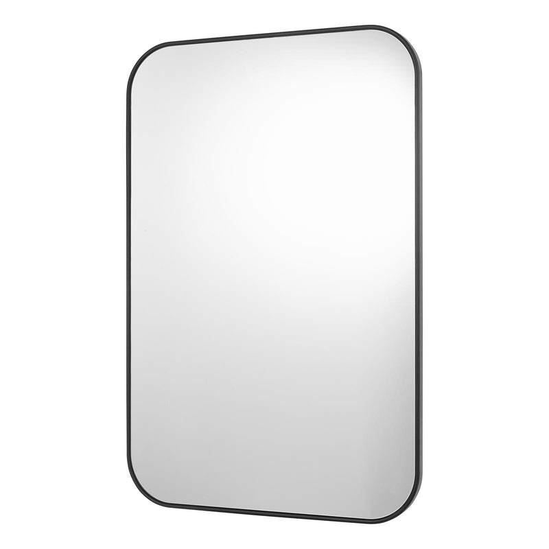 Dar Lighting Firuz Rectangle Mirror Thin Matt Black Frame 60 X 90cm • 002FIR9060