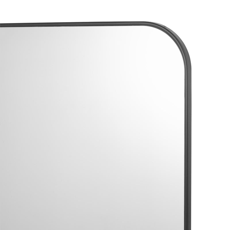 Dar Lighting Firuz Rectangle Mirror Thin Matt Black Frame 60 X 90cm • 002FIR9060