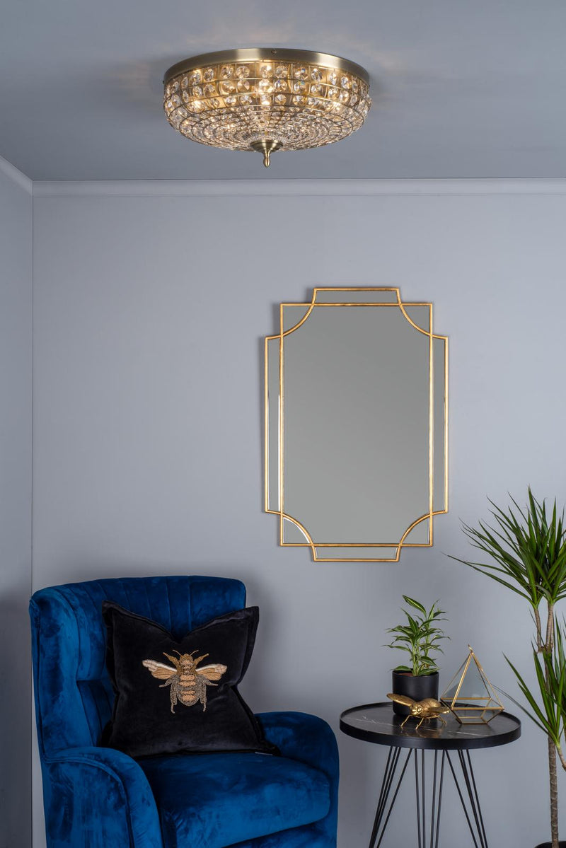 Dar Lighting Guapo Rectangle Gold Detail Mirror 90 x 60cm • 002GUA9060