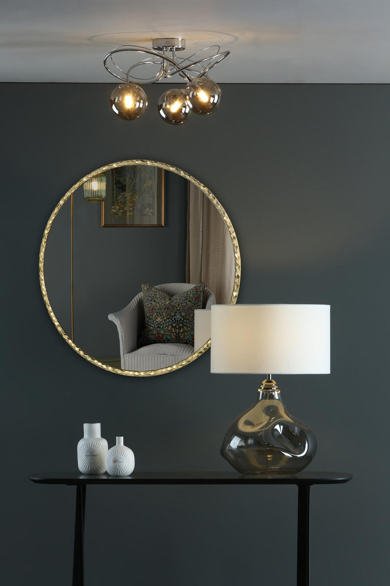 Dar Lighting Jinelle Square Mirror Textured Gold Frame 80cm • 002JIN80