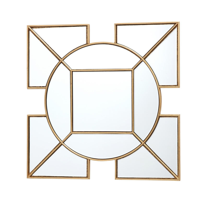 Dar Lighting Lyshia Square Mirror With Gold Foil Detail 60cm • 002LYS60