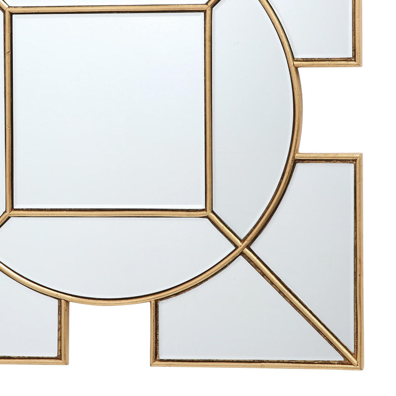 Dar Lighting Lyshia Square Mirror With Gold Foil Detail 60cm • 002LYS60