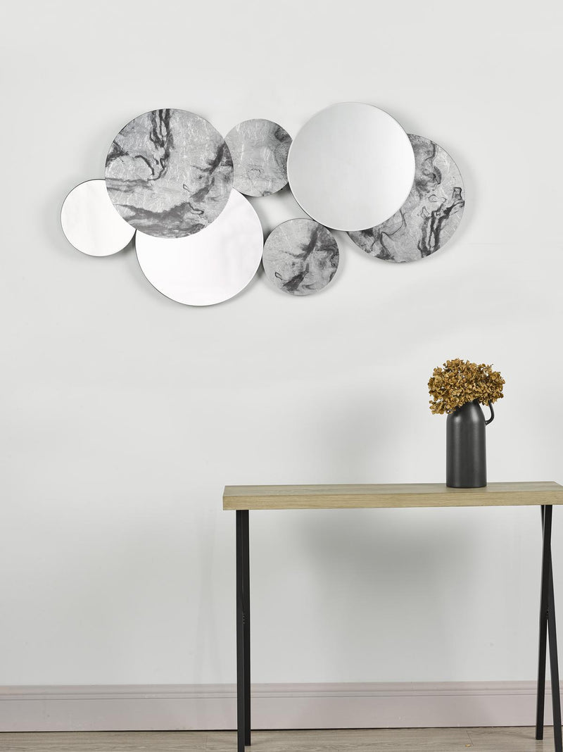 Dar Lighting Meco Rectangle Mirror Black Marble Effect 120 x 70cm • 002MEC12070
