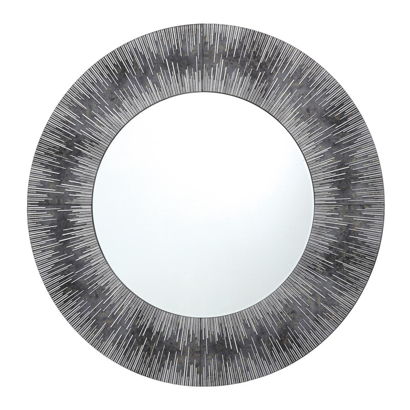Dar Lighting Neome Round Mirror With Purple/Grey Frame 80cm • 002NEO80