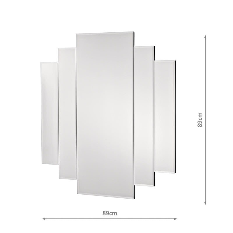 Dar Lighting Odeon Rectangle Stepped Mirror 88 x 88cm • 002ODE8888