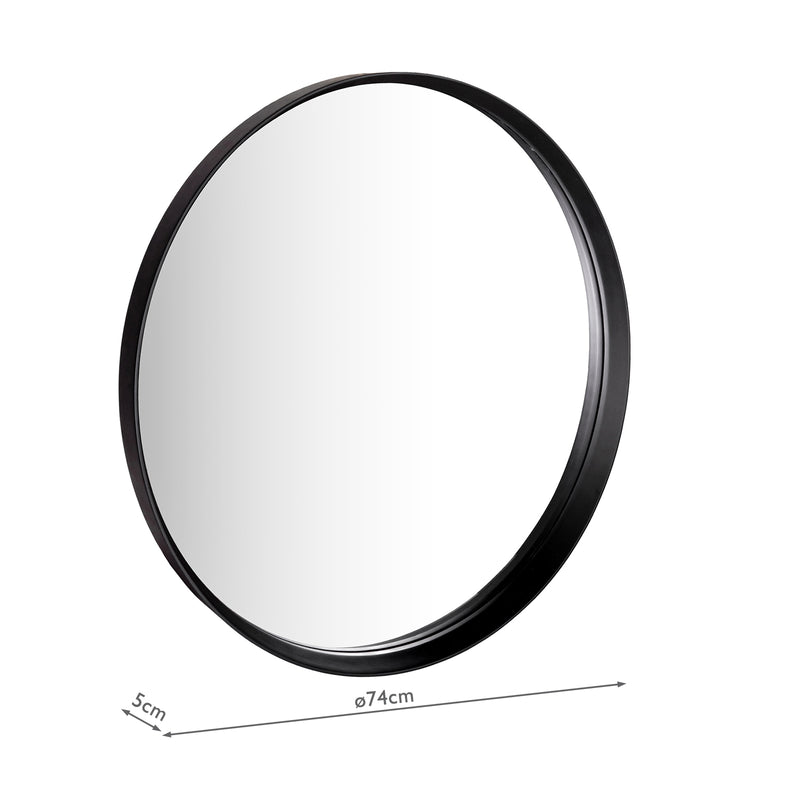 Dar Lighting Orana Mirror Matt Black 74cm • 002ORA001