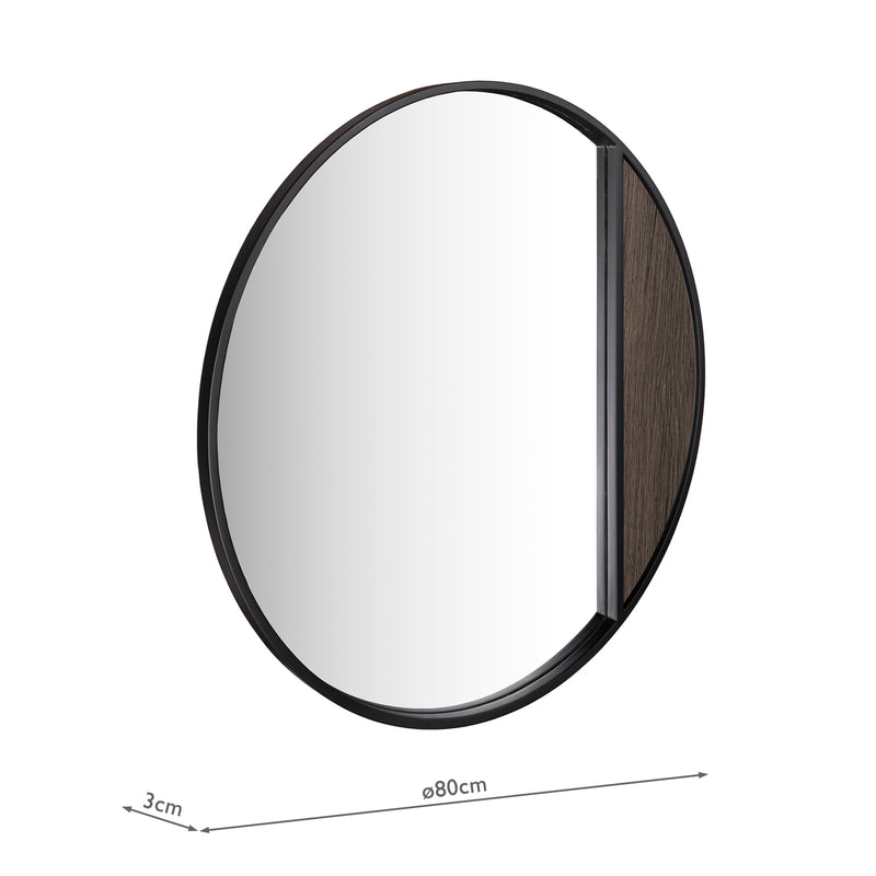 Dar Lighting Rasmus Mirror Mocha Effect and Matt Black 80cm • 002RAS001