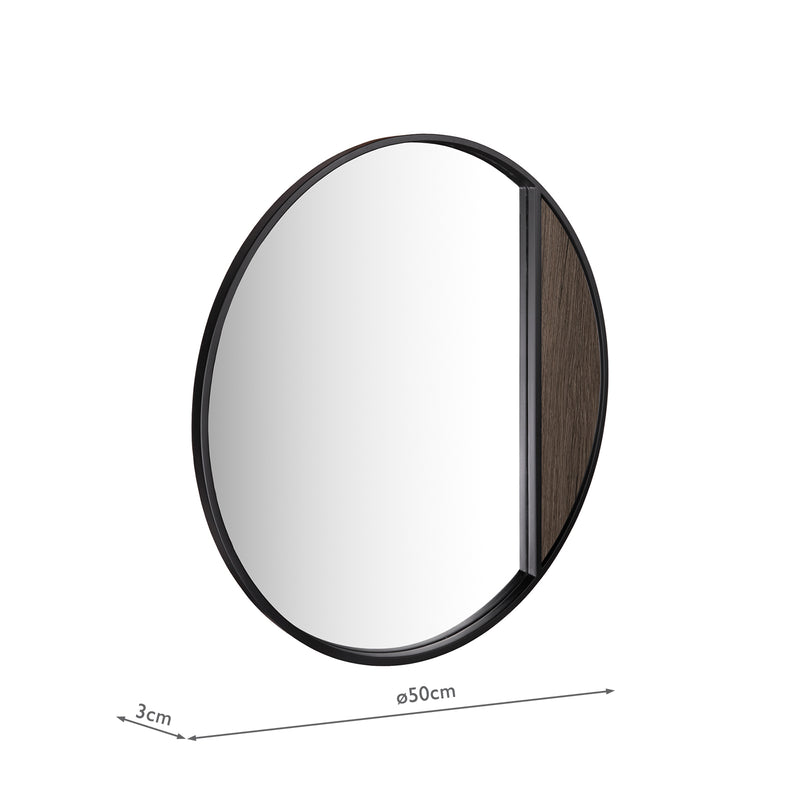 Dar Lighting Rasmus Mirror Mocha Effect and Matt Black 50cm • 002RAS002