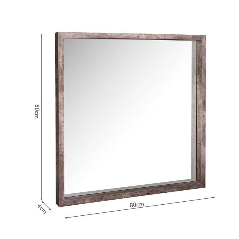 Dar Lighting Rocco Mirror Distressed Concrete Effect 80 X 80cm • 002ROC001