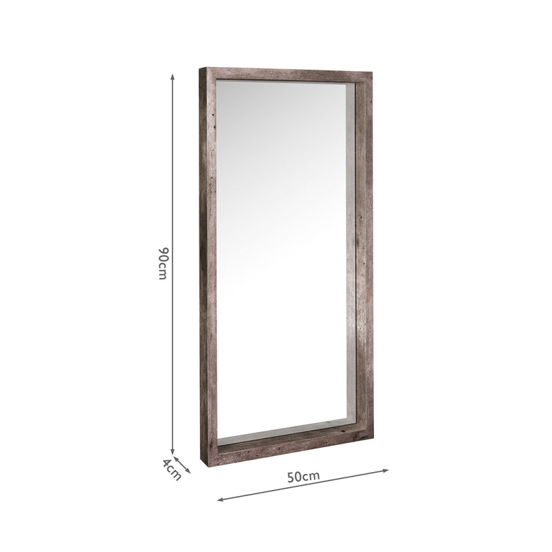 Dar Lighting Rocco Mirror Distressed Concrete Effect 90 X 50cm • 002ROC002
