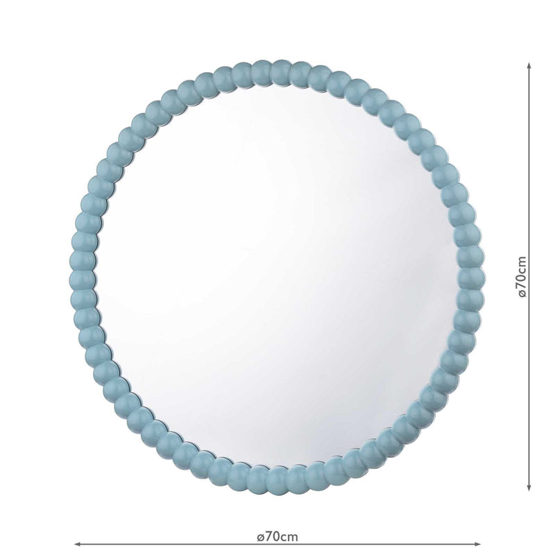 Dar Lighting Ruan Round Mirror Blue 70cm • 002RUA7023