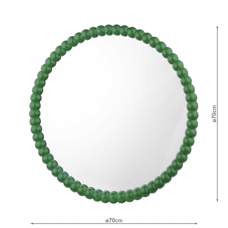 Dar Lighting Ruan Round Mirror Green 70cm • 002RUA7024