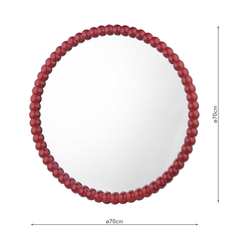 Dar Lighting Ruan Round Mirror Red 70cm • 002RUA7025