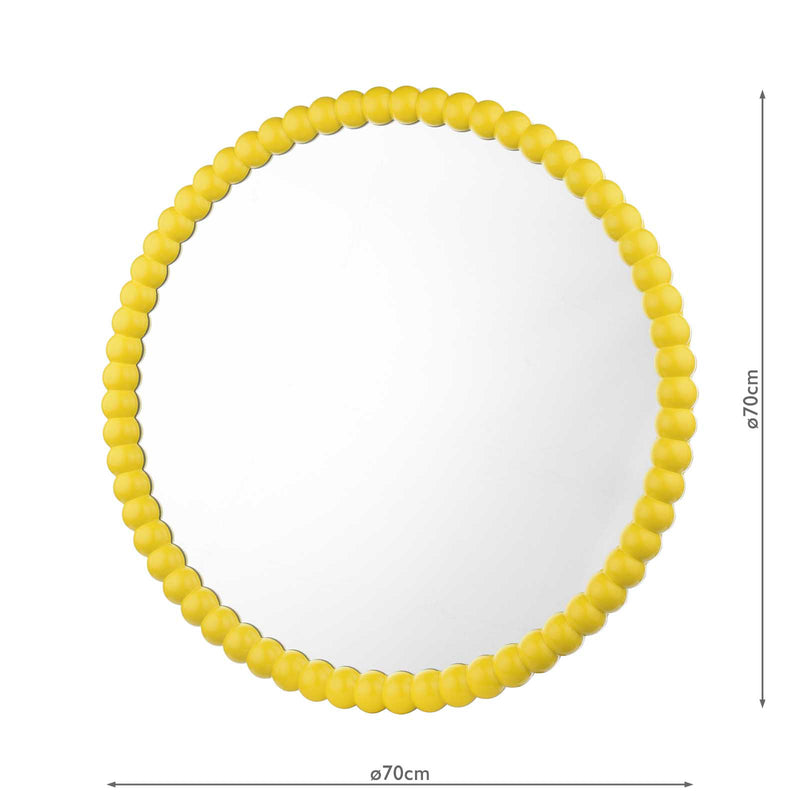 Dar Lighting Ruan Round Mirror Yellow 70cm • 002RUA7026