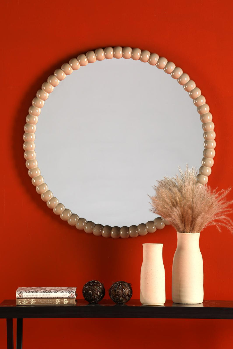 Dar Lighting Ruan Round Mirror Cream 70cm • 002RUA7029