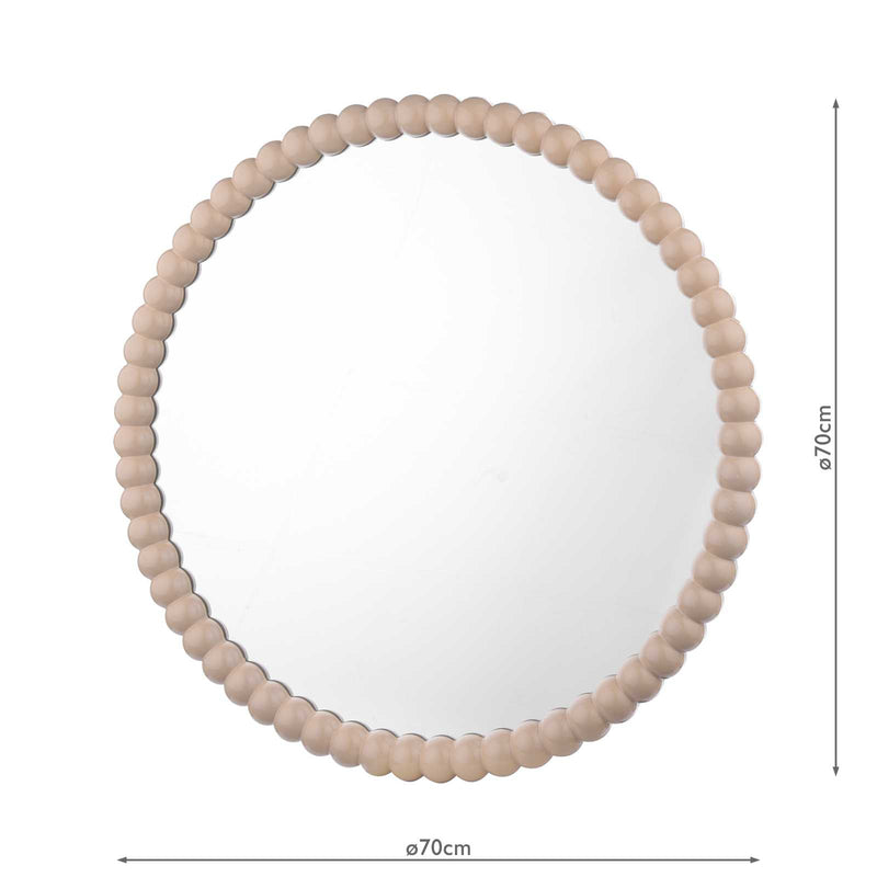 Dar Lighting Ruan Round Mirror Cream 70cm • 002RUA7029