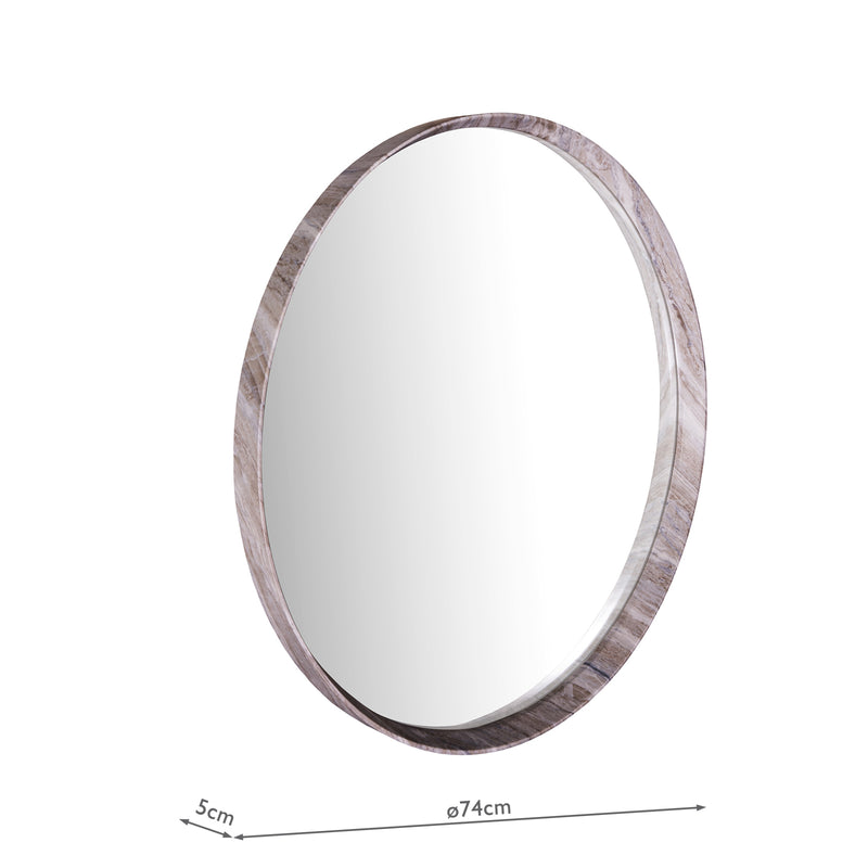 Dar Lighting Seyah Mirror Brown Stone Effect 74cm • 002SEY001